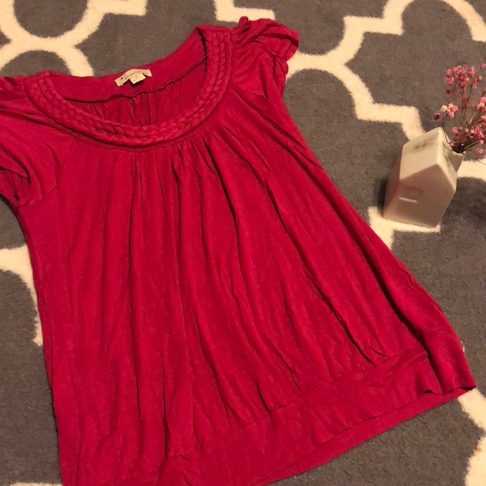 Forever 21 Pink Rope Collar Scoop Top